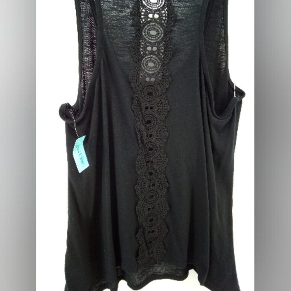 NWT Just Be Black Crochet Sharkbite Tank Top L Early 2000s Style - Picture 5 of 6